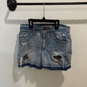 Joe's Jeans Light Blue Distressed Jean Shorts